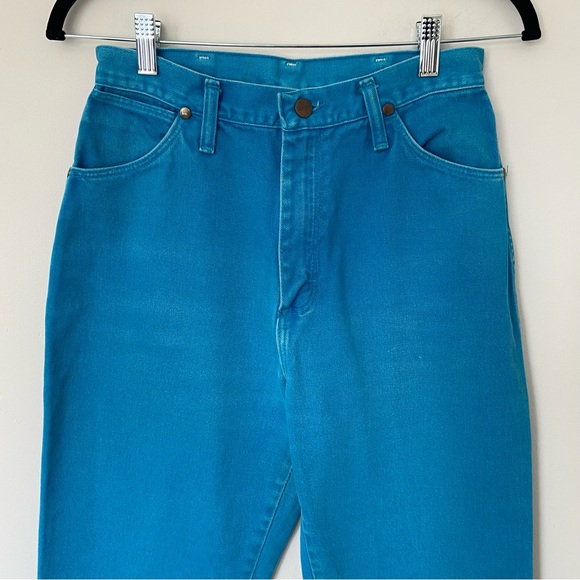 Vintage Wrangler Bright Blue High Waisted Jeans size 27 - Picture 8 of 15